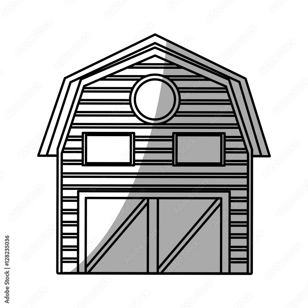 Building icon. Farm stable house and rural theme. Isolated design ...