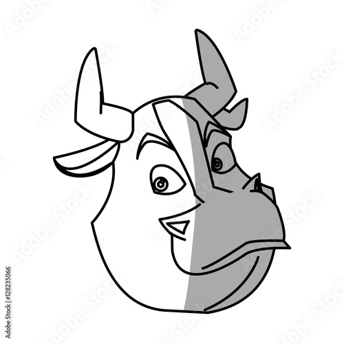 Bull cartoon icon. Animal farm nature rural and creature theme. Isolated design. Vector illustration