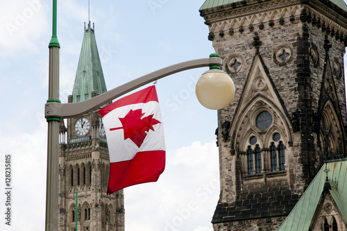 Canadian Flag on Parliament Hill - Ottawa - Canada
