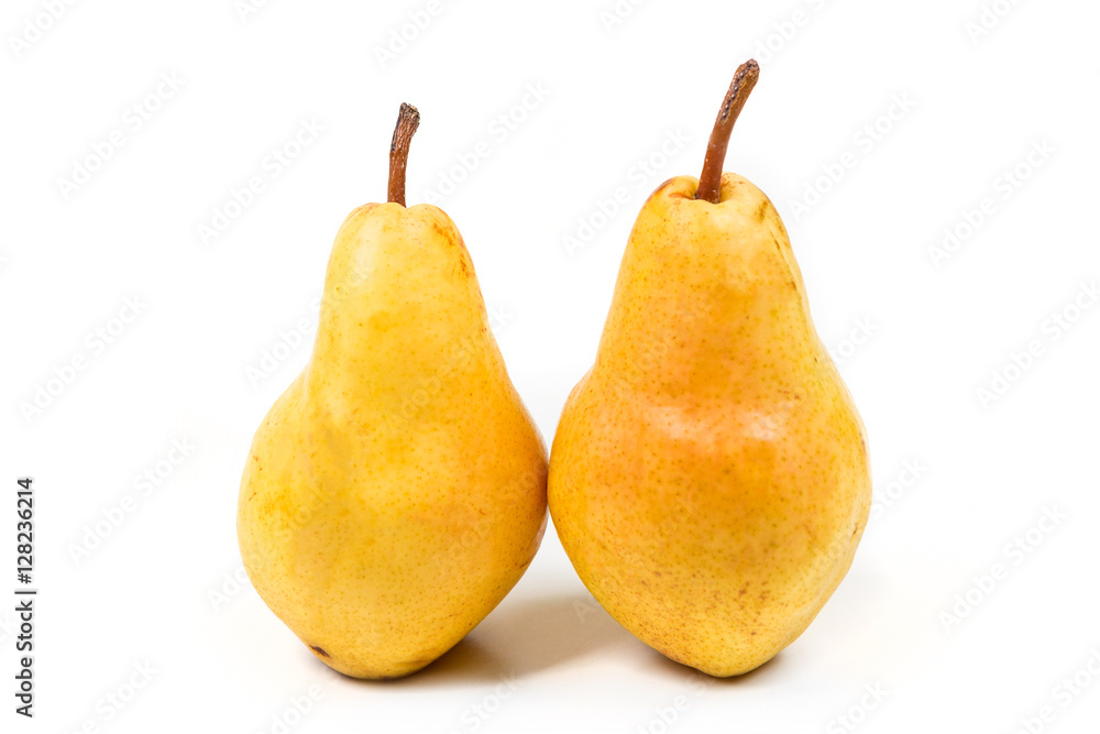 Two ripe pears isolated on white background Two ripe pears isolated on white background