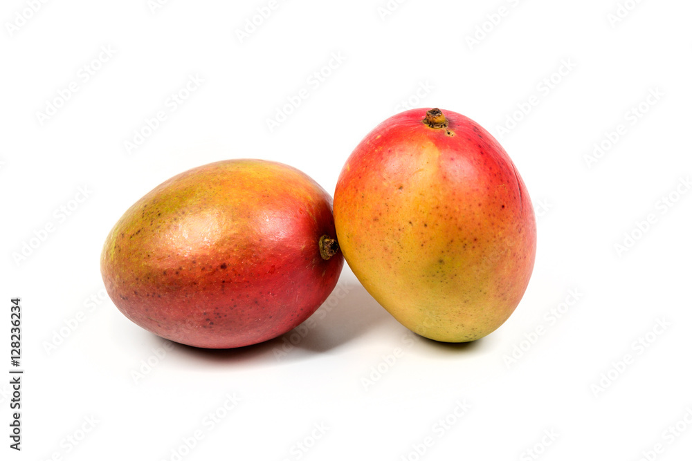 Two ripe mangos isolated on white background Two ripe mangos isolated on white background