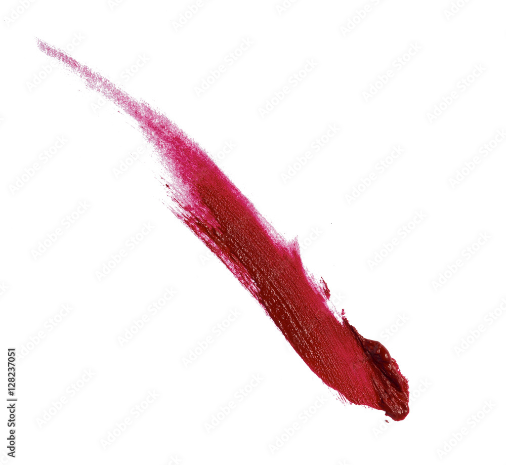 Beautiful red color lipstick brush stroke on background Beautiful red color lipstick brush stroke on background