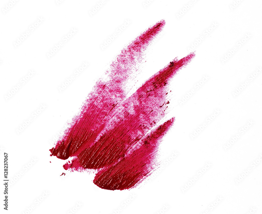 Red color lipgloss brush stroke on background Red color lipgloss brush stroke on background