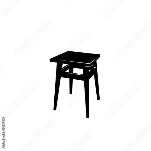tabouret. black and white vector object