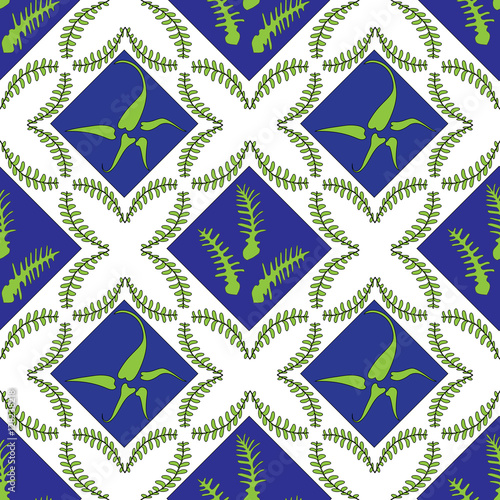 Fern Leaves Seamless Pattern  Vector Illustration