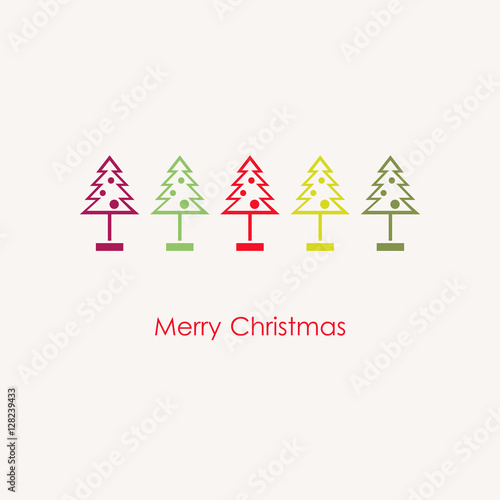 Stock vector illustration of christmas trees collection