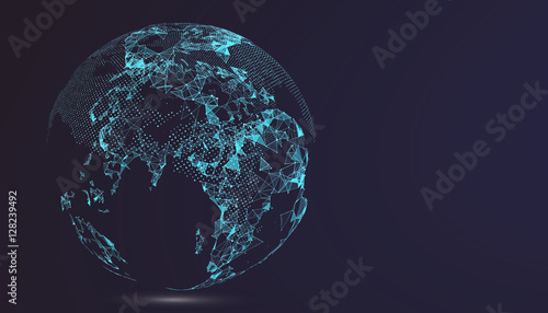 World map point, line, composition, representing the global, Global network connection,international meaning.