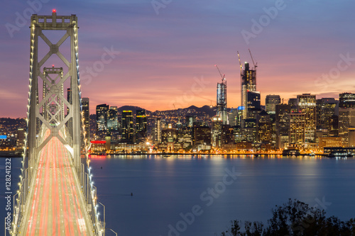 Aerial View of San Francisco-Oakland Bay Bridge and San Francisco Skyline, California, USA