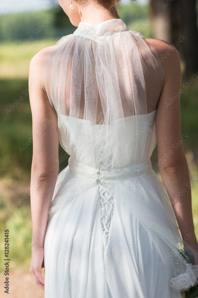 Fototapeta premium Portrait of a beautiful bride back