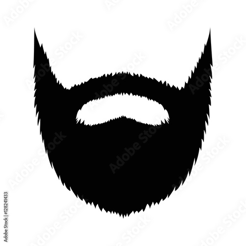 Canvas Print Large full beard with mustache and goatee flat icon for apps and websites