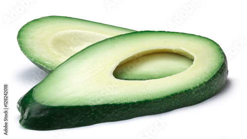 Avocado fuerte slices (Persea americana), paths photo