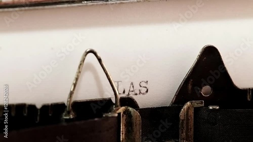 Typing with old typewriting machine words last news