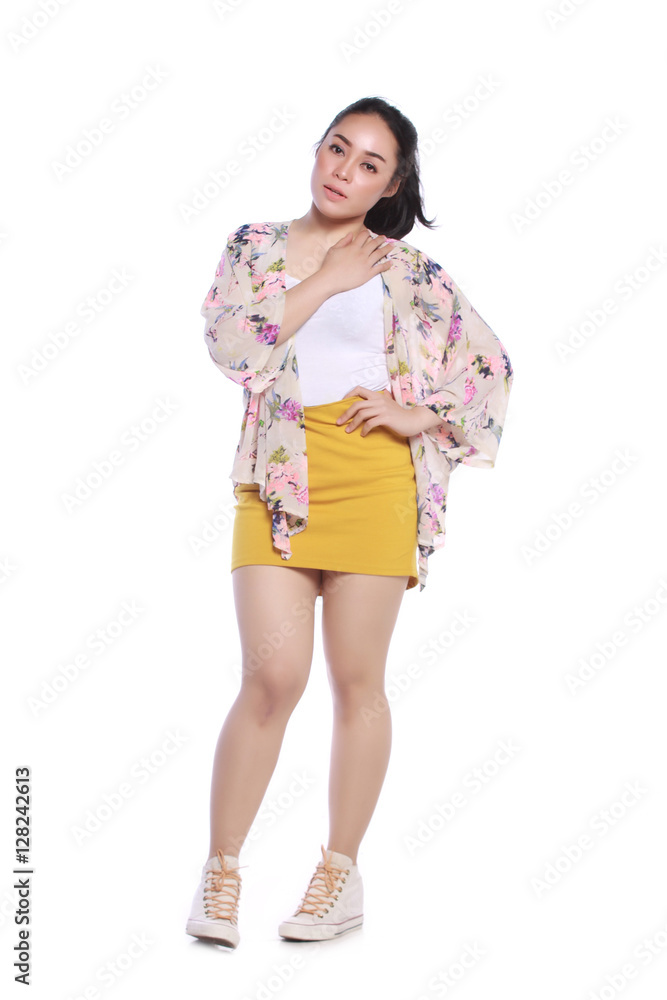Fashionable woman wearing casual attire Fashionable woman wearing casual attire