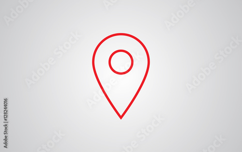 Free Download Location vector icon. Style is stroke flat icon symbol, red color, grey background. - GFXLoad