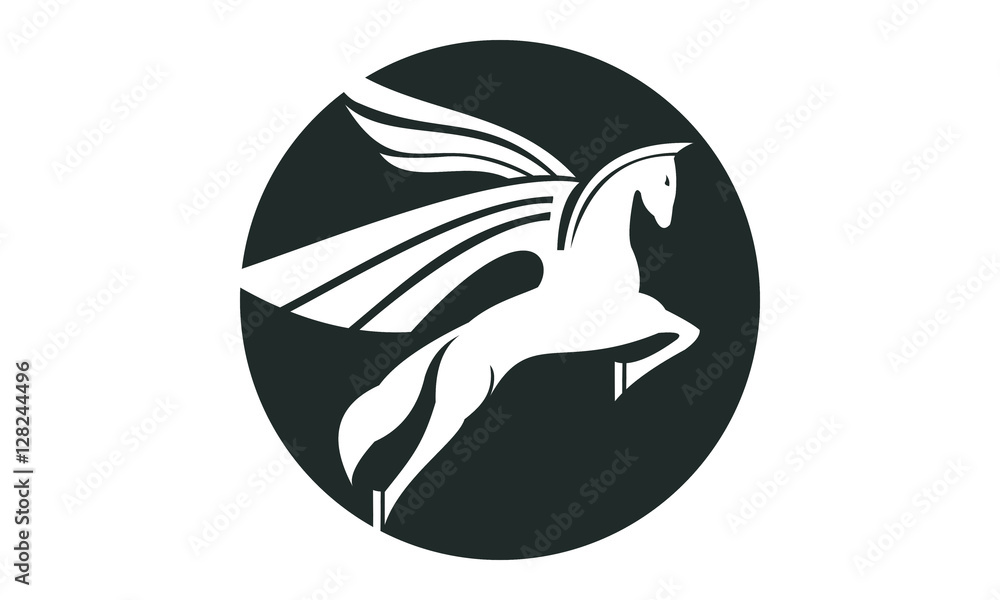 pegasus in the circle Stock Vector Adobe Stock
