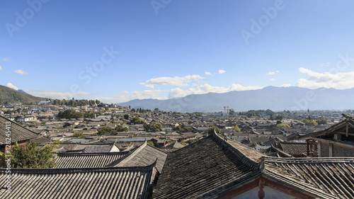 Aerial view of Lijiang Old Town in Yunnan, China photo