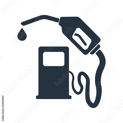 fuel station, gun, isolated icon on white background, auto servi