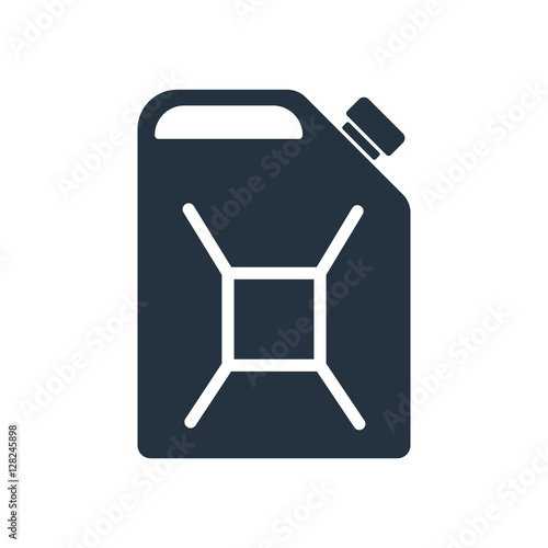 fuel jerrycan, isolated icon on white background, auto service,