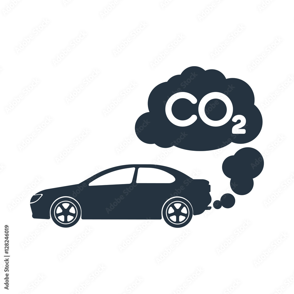 car exhaust, co2, smoke, isolated icon on white background, auto  Stock-Vektorgrafik | Adobe Stock