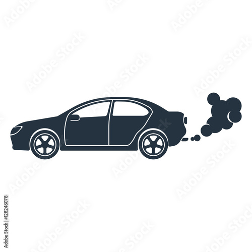 exhaust, co2, isolated icon on white background, auto service, c
