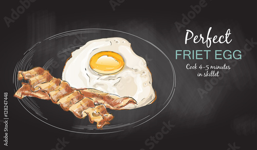 Fried eggs with bacon