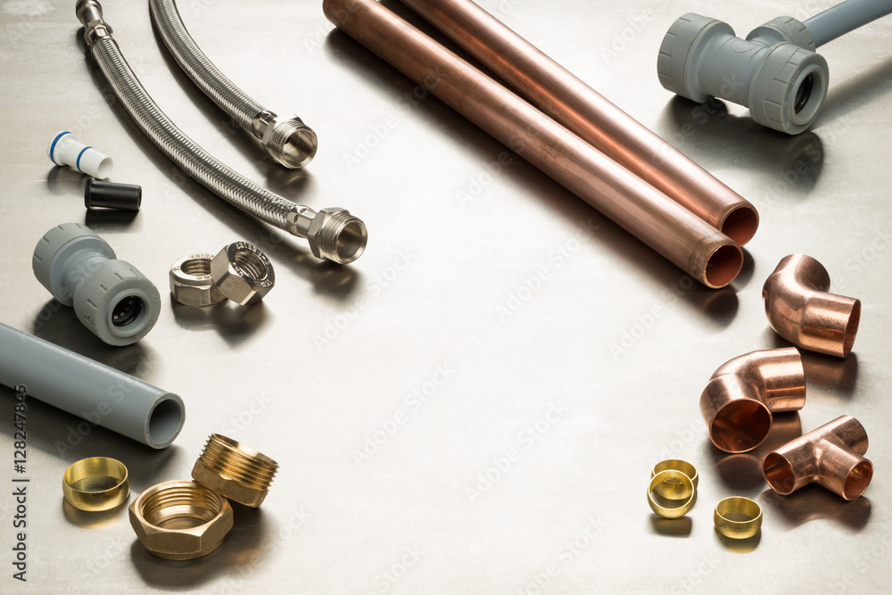 Selection of Plumbers Tools and Plumbing Materials with Copy Spa Selection of Plumbers Tools and Plumbing Materials with Copy Spa