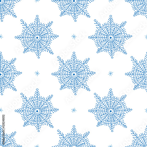 snowflakes seamless pattern light 3 blue