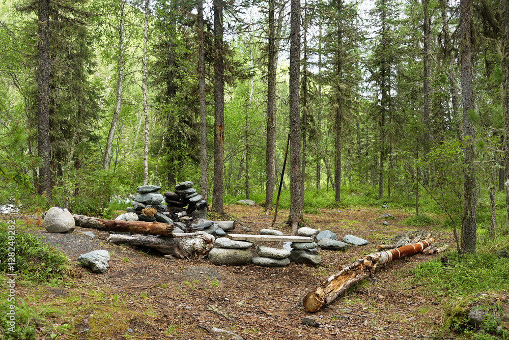 Camping place in Altai Mountains, Russian Federation Camping place in Altai Mountains, Russian Federation