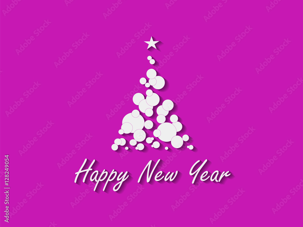 Happy New Year tree background vector Happy New Year tree background vector