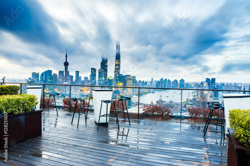 Photography modern office buildings in shanghai