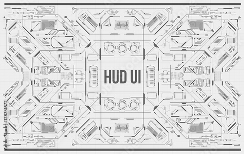 Background with futuristic user interface. Design concept with HUD elements.