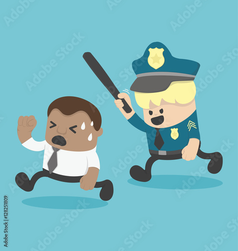 Young African businessman Being persecuted by police or Offense