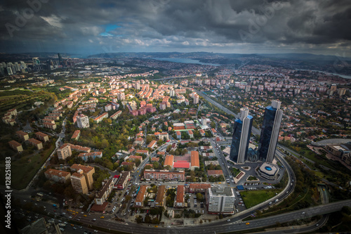 Photography Istanbul, Turkey, amazing aerial helicopter view of the city.
