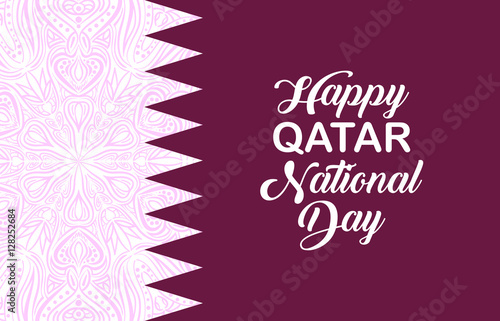 Wallpaper Mural Happy Qatar National Day. Greeting card. Qatar flag color design. Qatar National Day background, poster or banner Torontodigital.ca