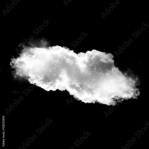 White cloud isolated over black background, cloud