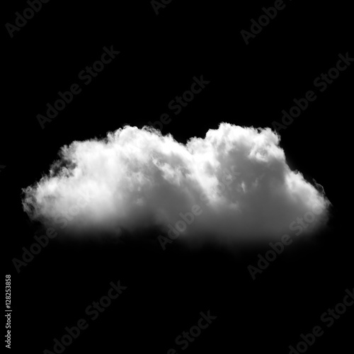 White cloud isolated over black background