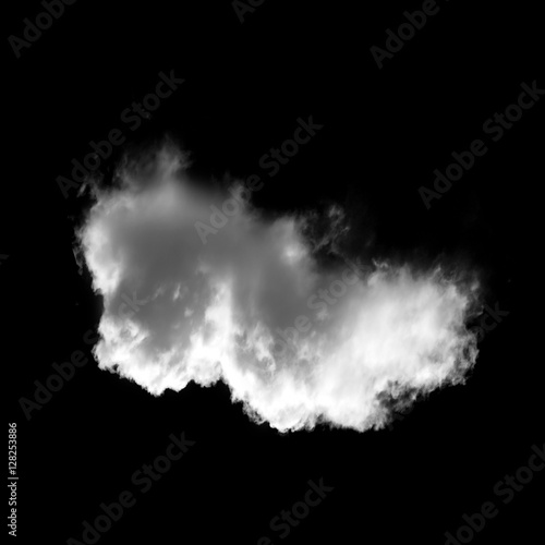 White cloud isolated over black background