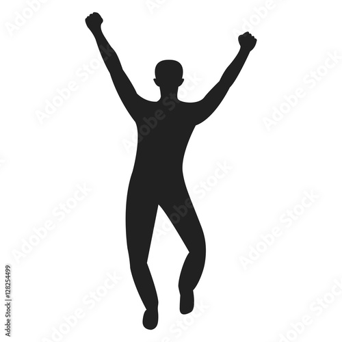 sport winner men icon silhouette isolated vector