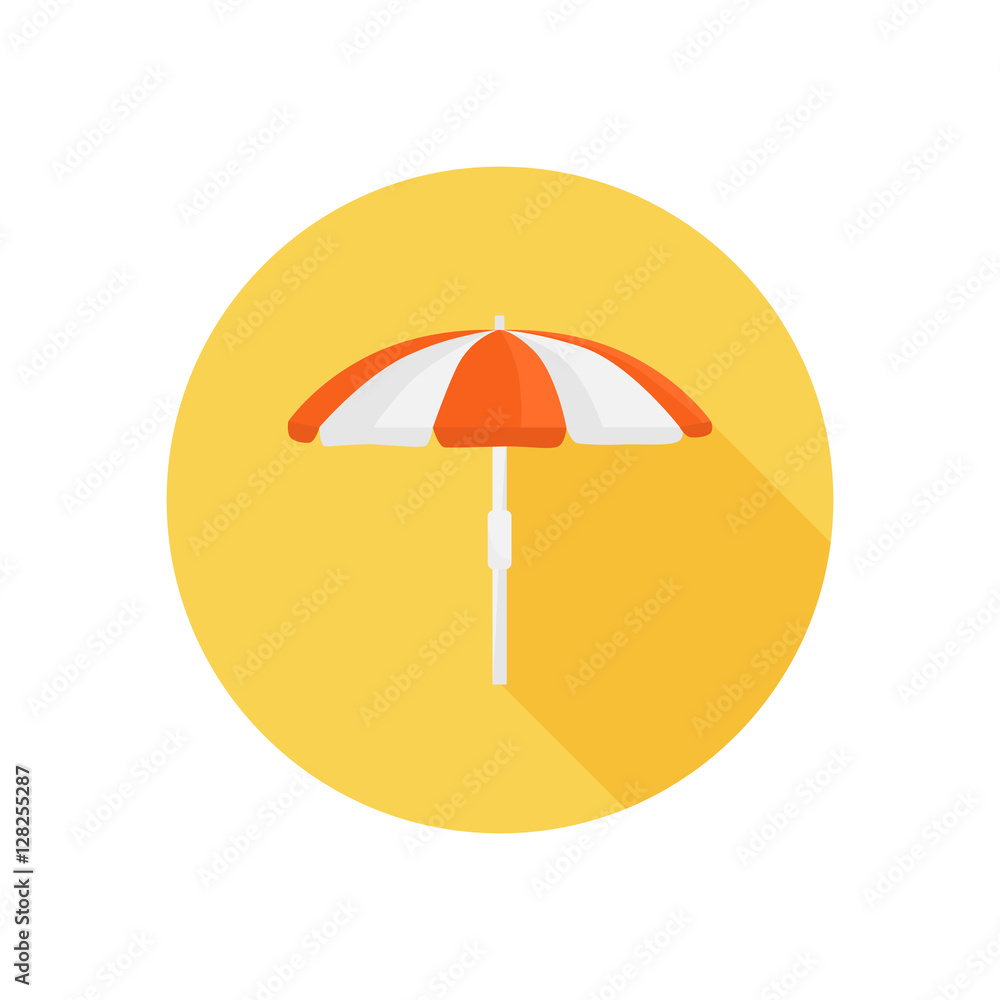 Beach umbrella color icon. Flat design for web and mobile