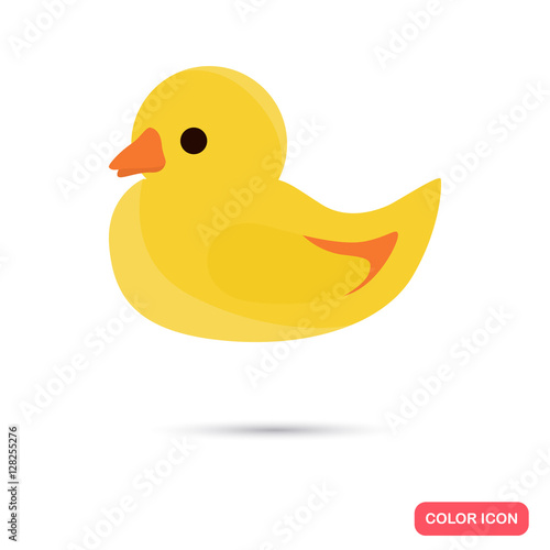 Baby duck toy color icon. Flat design for web and mobile