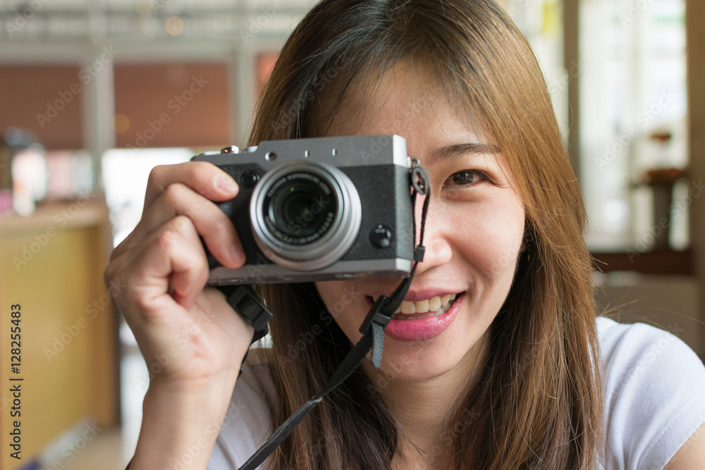 young girl and camera young girl and camera