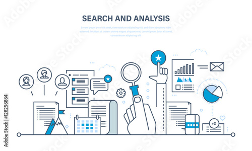 Search and analysis of information, communication, services, marketing, research.