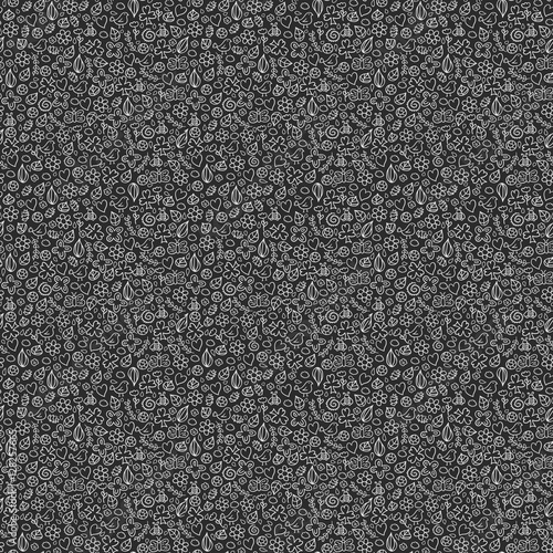 Doodles seamless pattern vector set.
