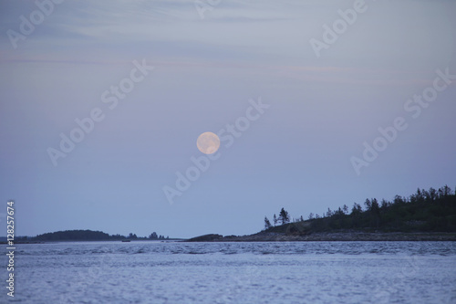 Moon over the islands and forests