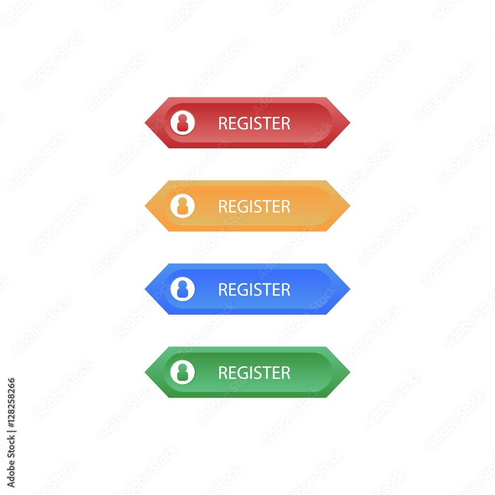 Set of Hexagonal Register Button Set of Hexagonal Register Button