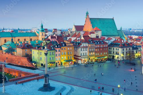 Warsaw Old Town at evening, Poland