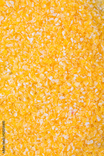Corn grits. Texture