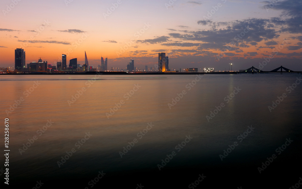 Bahrain Skyline at sunset