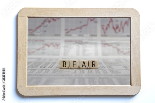 bear market word on a isolated board