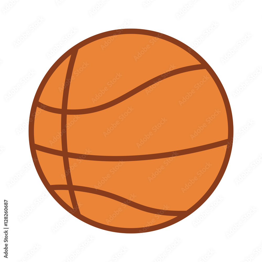silhouette color with basketball ball vector illustration